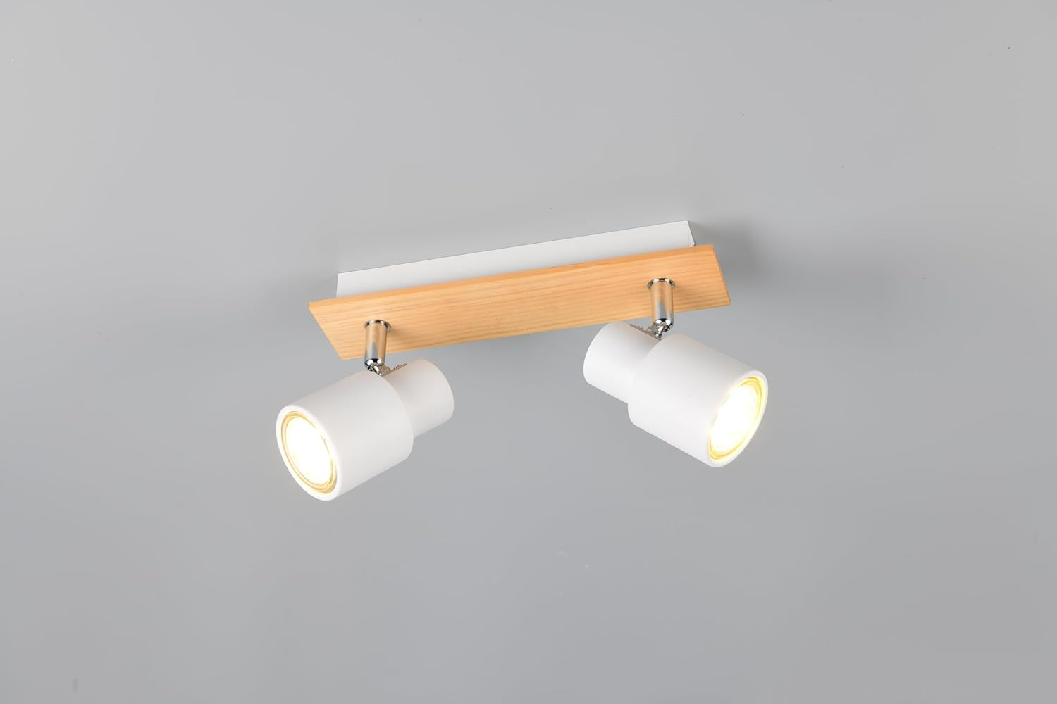 Reality Leuchten Pierre R81982031 Spotlight Metal White Matt Wood Untreated Excl. 1X GU10 image number 3