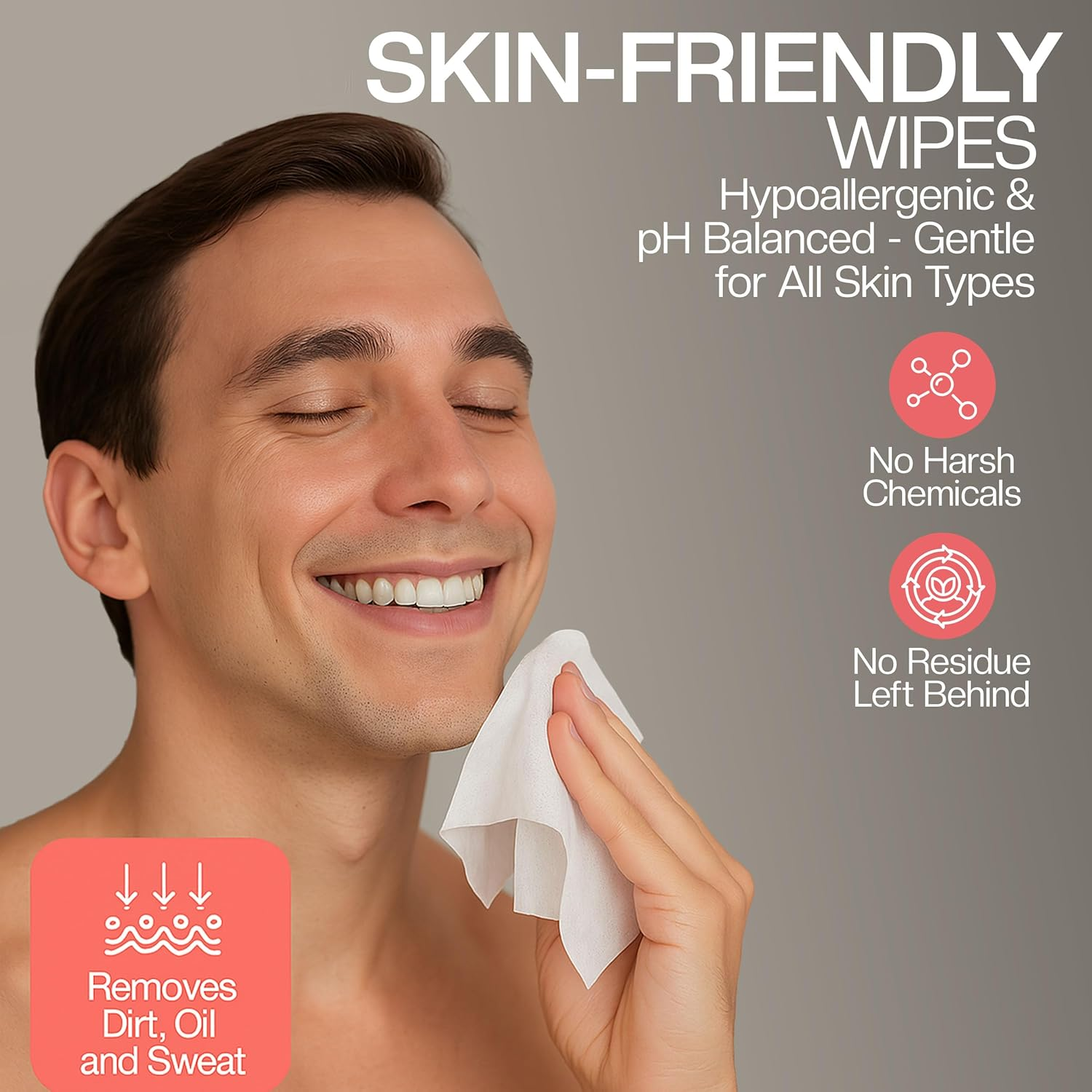 The Nobleman Face + Body Cleansing Wipes: Refreshing - with Aloe & Eucalyptus - 120 TOTAL WIPES (30Ct X 4) - Travel-Friendly, Skin-Nourishing, All-In-One Wipes for Men & Women image number 6