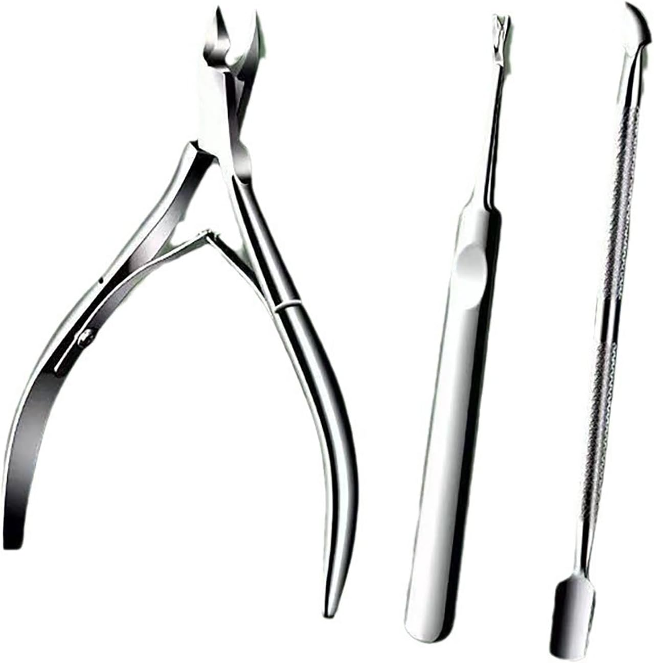 SYGELER Professional 3-In-1 Stainless Steel Cuticle Trimmer Set &ndash; Precision Cuticle Pusher & Nippers for Salon-Perfect Manicure/Pedicure &ndash; Hypoallergenic Nail Care Kit for Sensitive Skin image number 1