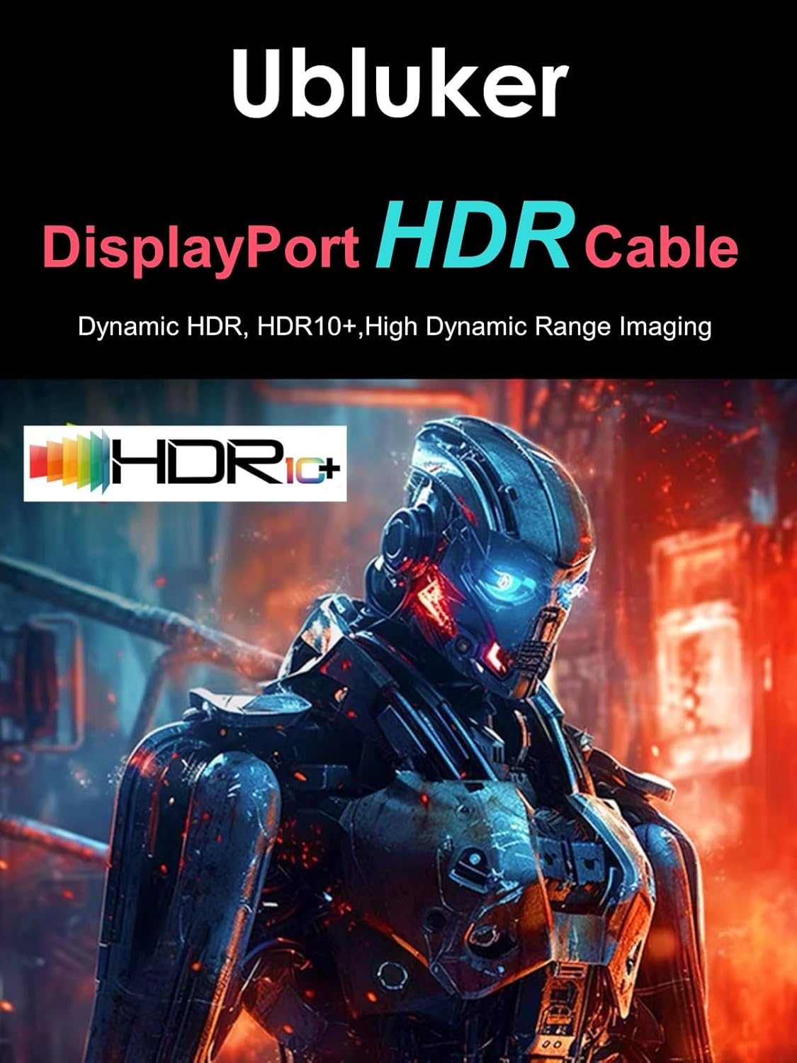 Ubluker 10K 8K 4K Displayport Cable 40Gbps 2 M, VESA Certified DP to DP Cable V1.4 V1.2 Nylon Braided UHBR HDCP DSC1.2 10K 8K60Hz 4K 165Hz 144Hz 2K 240Hz Freesync G-Sync Monitor PC Projector