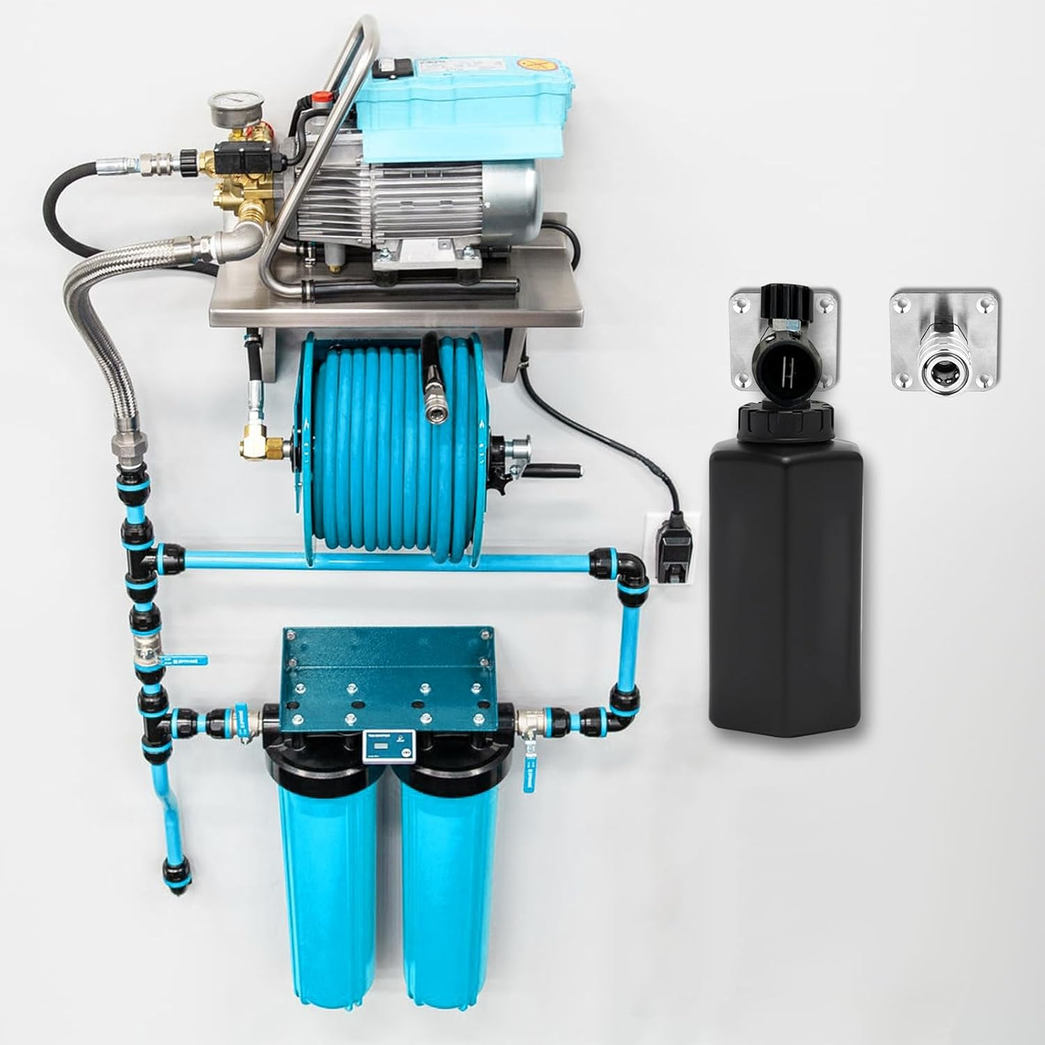 PEUTIER 2 Pieces Pressure Washer Foam Cannon Holder, 1/4" Quick Connect Automatic Foam Cannon Wall Mount Bracket, Stainless Steel Nozzle Tip Holder Pressure Washer Gun Accessories Storage Rack image number 3