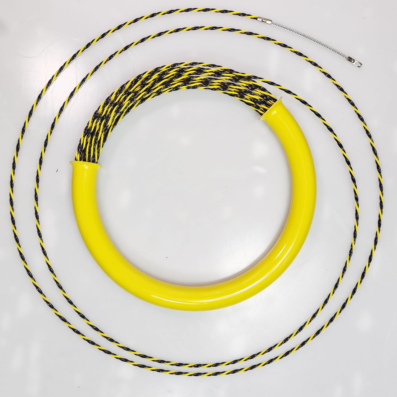 Piowio 20M/65Ft Fish Tape with Storage Tube Wire Guider Wire Threader Cable Puller for Electrical Wiring (20M Yellow+Black with Storage Tube) - 20M Red+Black With Storage Tube image number 7