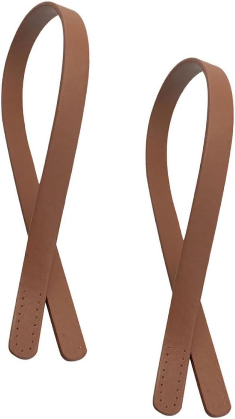 TEHAUX 4Pcs Pu Leather Bag Strap Replacement Handbag Belt for Women Ladies DIY Tote Bag Strap Porous Handstitch image number 5