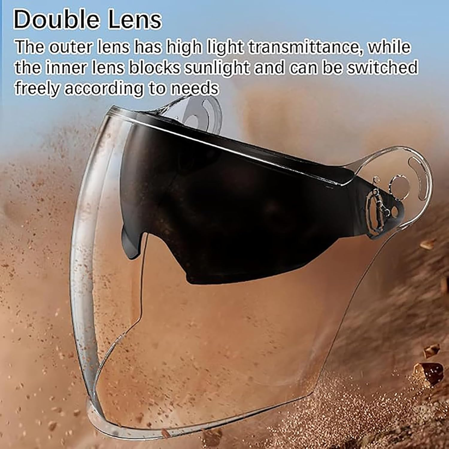 Motorcycle Half Hel-Met with Visor for Adults ,ECE/DOT Approved Lightweight Adjustable City Scooter Bicycle Hel-Met for Men Women image number 2