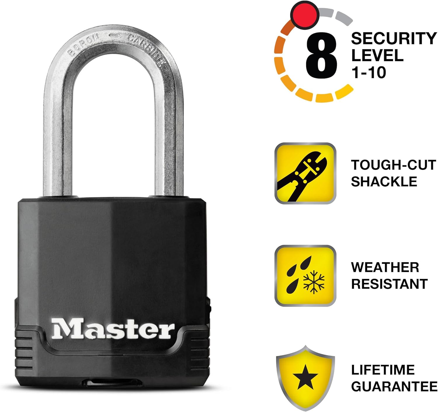 Master Lock Magnum Heavy Duty Outdoor Padlock with Key, Weather Resistant Body and Cut Resistant Shackle Make Lock Perfect for Fences, Gates, Sheds, M115XDLF image number 5