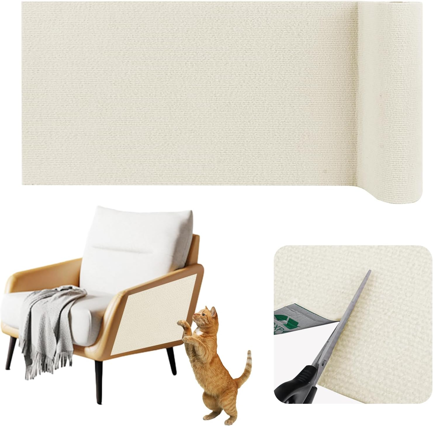 Scratching Mat, Self-Adhesive Scratching Mat, Cat Sofa, Scratching Boards, Cat Wall Scratching Board, Cat Wall Scratch Protection Wall (Fruit Green, 40 Cm X 2 M)