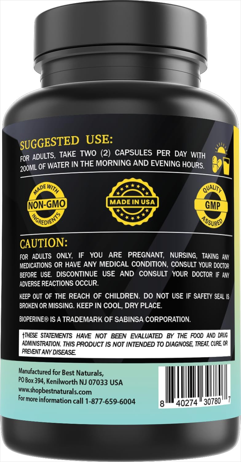 Best Naturals Day-To-Day Brain Support Supplement with Ginkgo Biloba, DMAE, Bacopa, Green Coffee, Phosphotidyl Serene, Alpha GPC, Huperzine A, Folate, B6, & B12 90 Veg Capsules image number 5