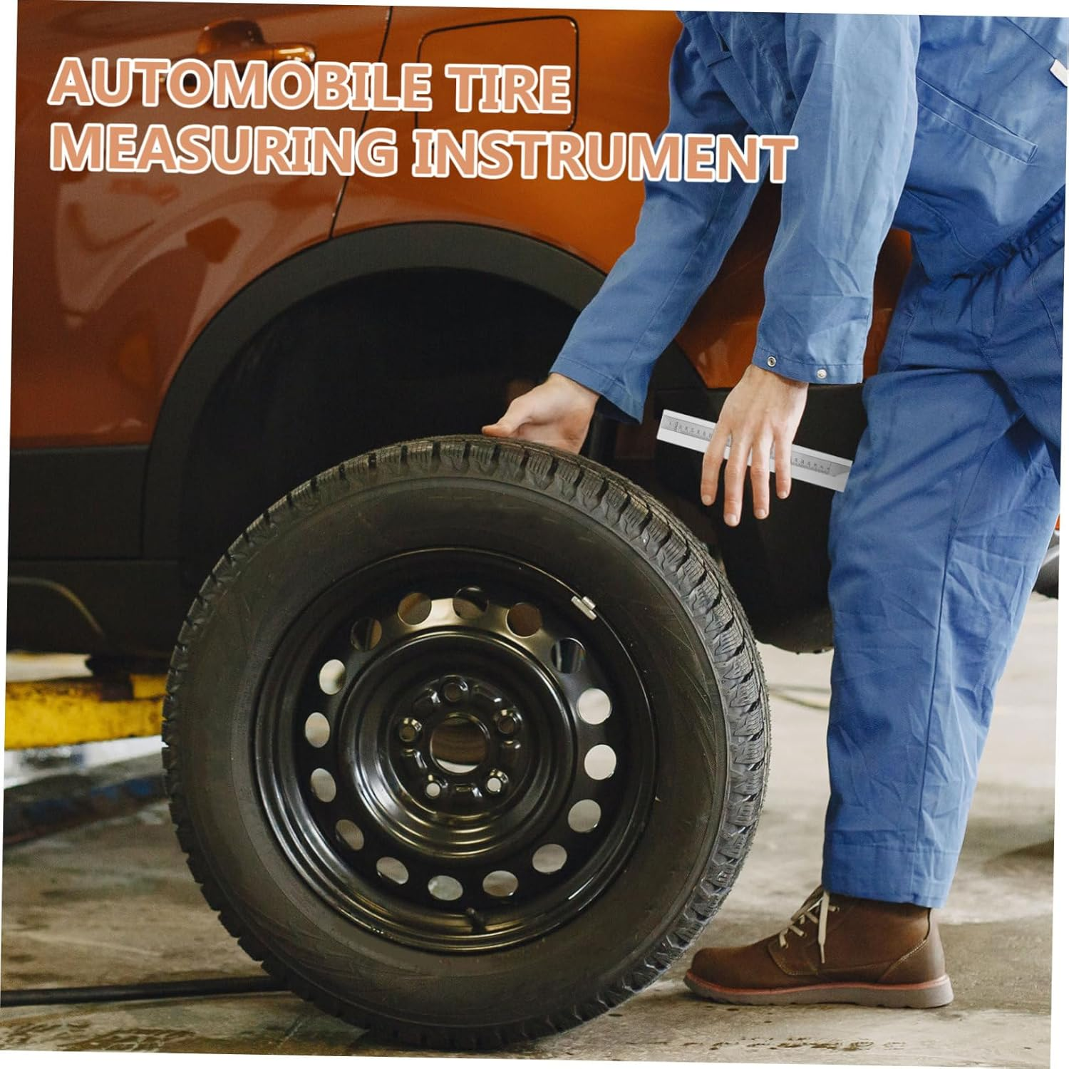 TOPPERFUN Car Tyre Tread Depth Gauge Tool Truck Tire Depth Checker Magnifying Ruler Automotive Gauge image number 4