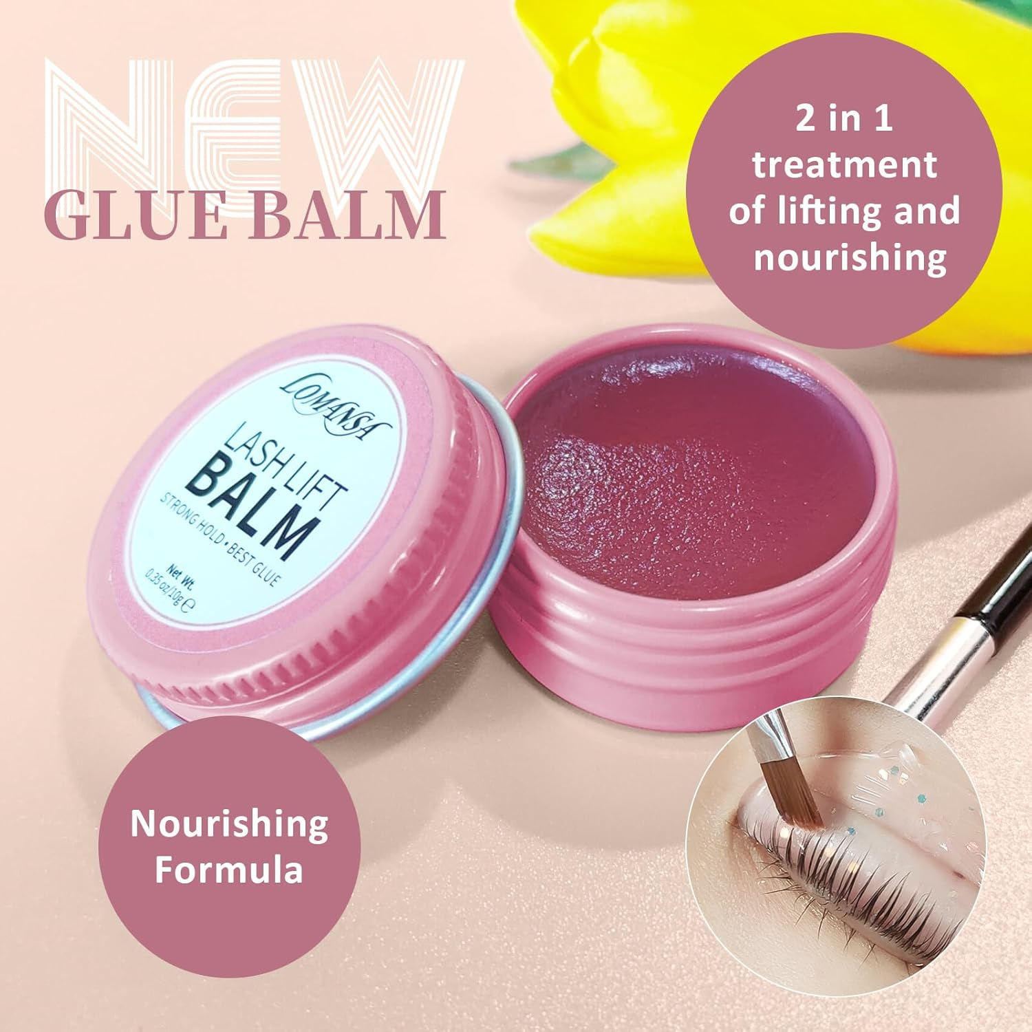 Lomansa Lash Lift and Color Kit Black Eyelash Perm Kit with Lash Lift Balm, Instant Curled and Voluminous Coloring with Black Hair Colors, Complete Tools for Salon Home image number 1