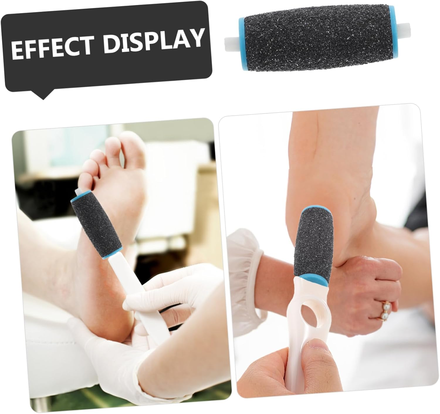 GARVALON 10Pcs Foot File Roller Head Replacement Coarse Pedicure File Rollers for Dead Skin Remover Feet