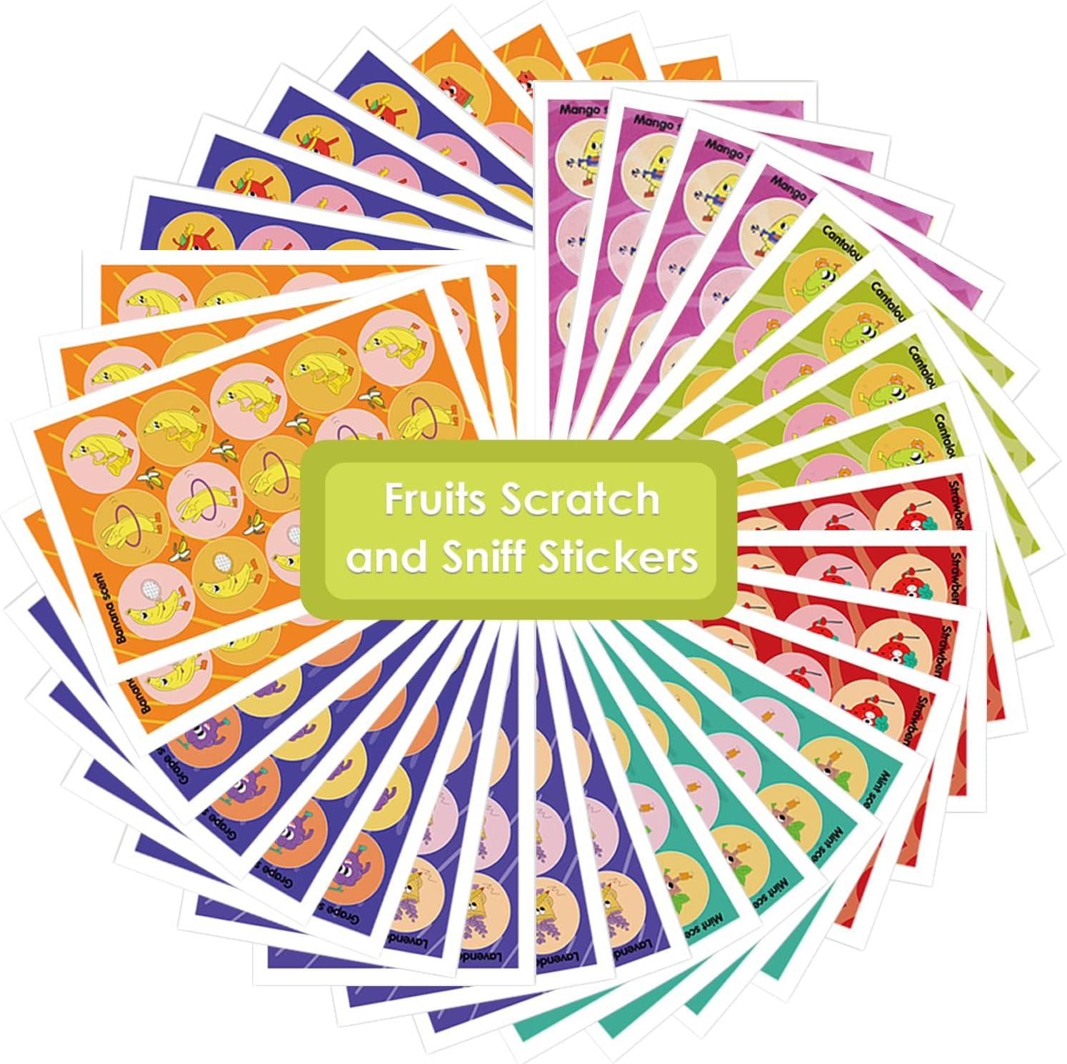 Weidllys Scratch and Sniff Stickers, 540 Pieces Fruits and Plants Smelly Stickers, 9 Different Scents, 36 Sheets, Reward Motivate Stickers for Kids, Teachers, Parents,Party Favor, Gifts image number 5