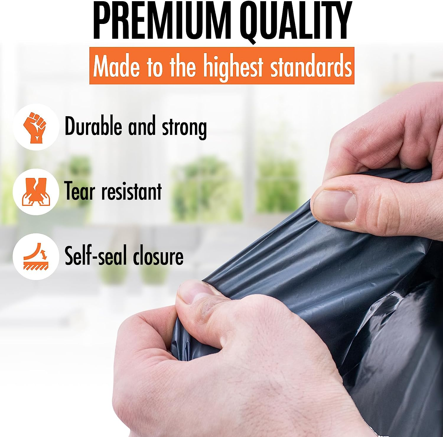 Large Mailing Bags by Calzette Extra Strong Polythene Grey Mail Envelopes for Packaging Clothes Parcel Self Seal Poly Storage Bags 22"X 30" (55Cm X 76Cm) Postal Bag Packing (10) image number 4