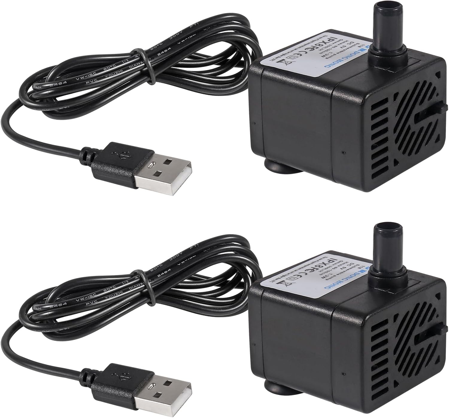 DIANN 2Pcs Mini Water Pump DC 5V Submersible Pump USB Small Fountain Pump 3W for Aquariums Fish Tank Aquarium Fountain Adjustable Flow image number 2