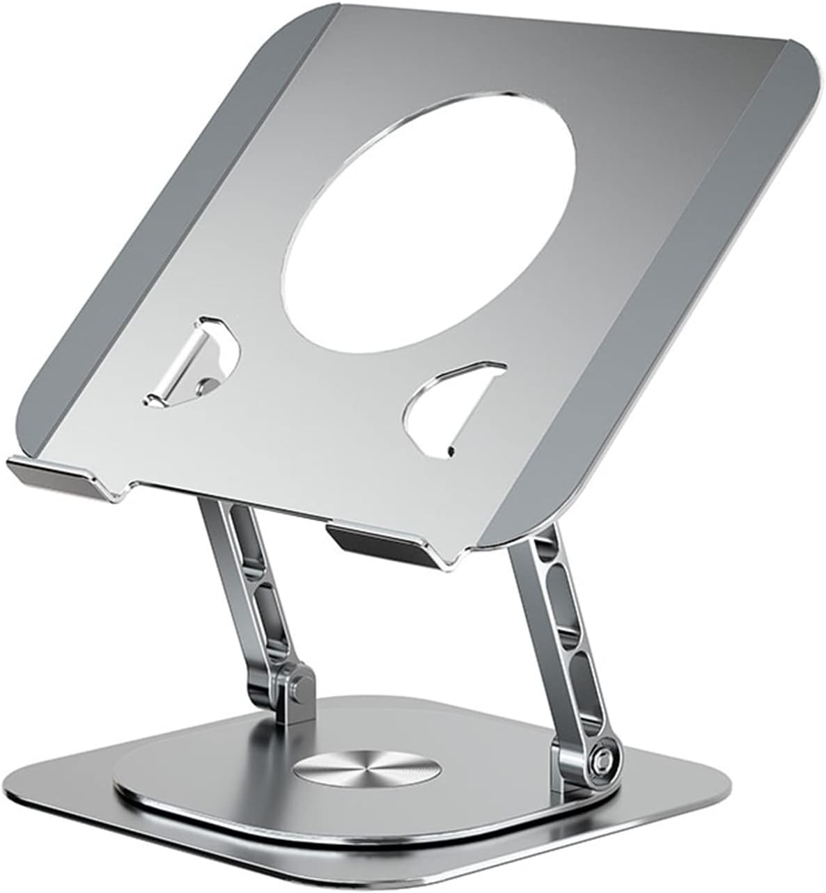 LIENS Adjustable Laptop Stand with 360 Rotating Base Compatible with Macbook Pro/Air Notebook up to 17 Inches Silver (Silver) image number 5