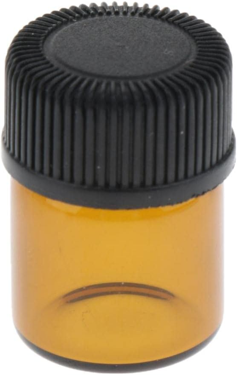 Harayaa 100 Pieces Empty Amber Vials for Essential Oil Perfumes Reagents - Brown, 3Ml image number 3