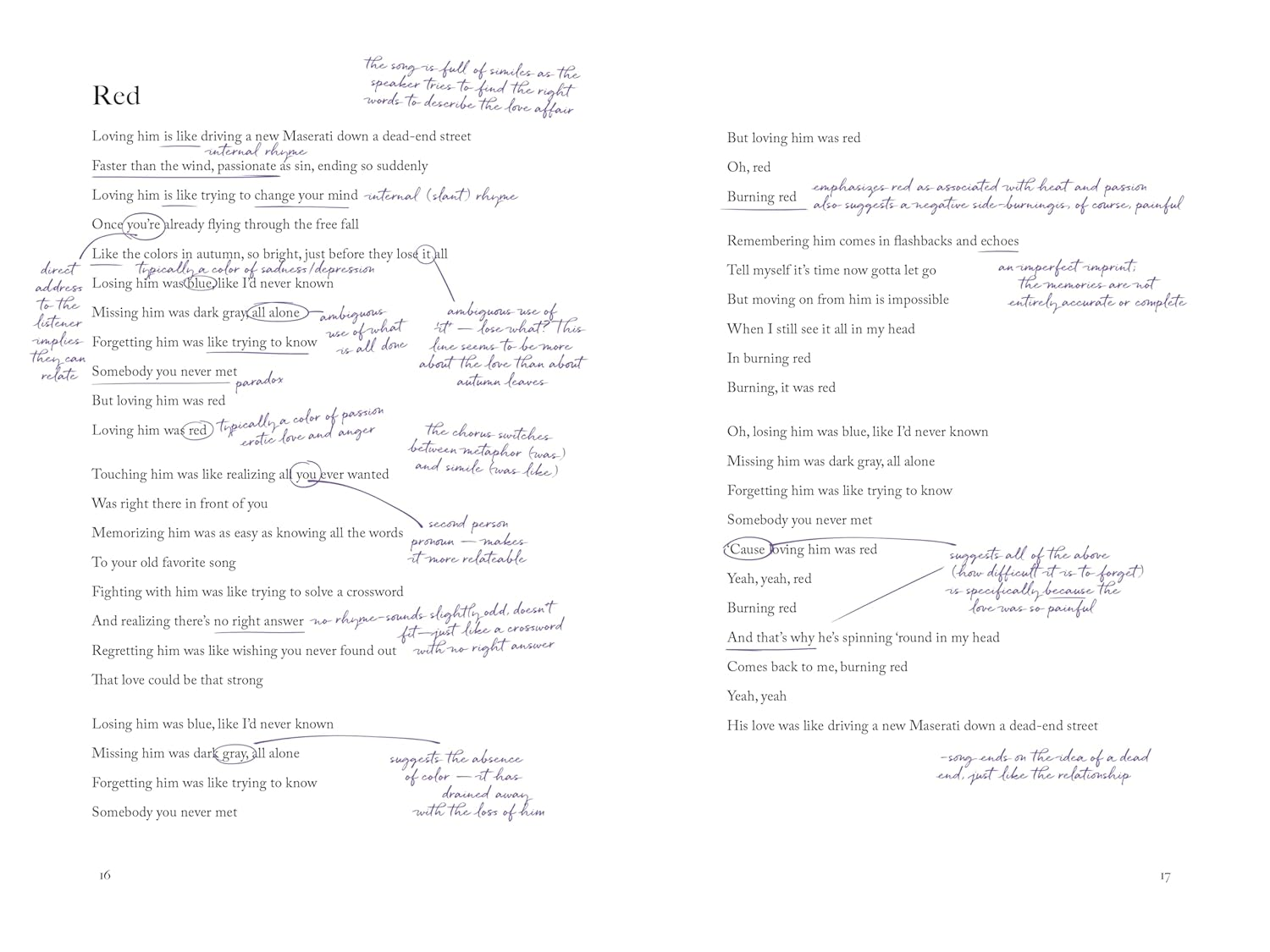 Stars around My Scars: the Annotated Poetry of Taylor Swift