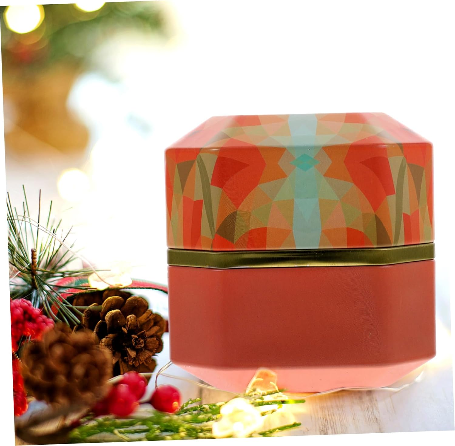 GOOHOCHY 2Pcs Chic Tinplate Canister Multi-Function Storage for Tea Snacks Stylish Home Supply Delicate Design Convenient Practical for Kitchen Organization image number 3