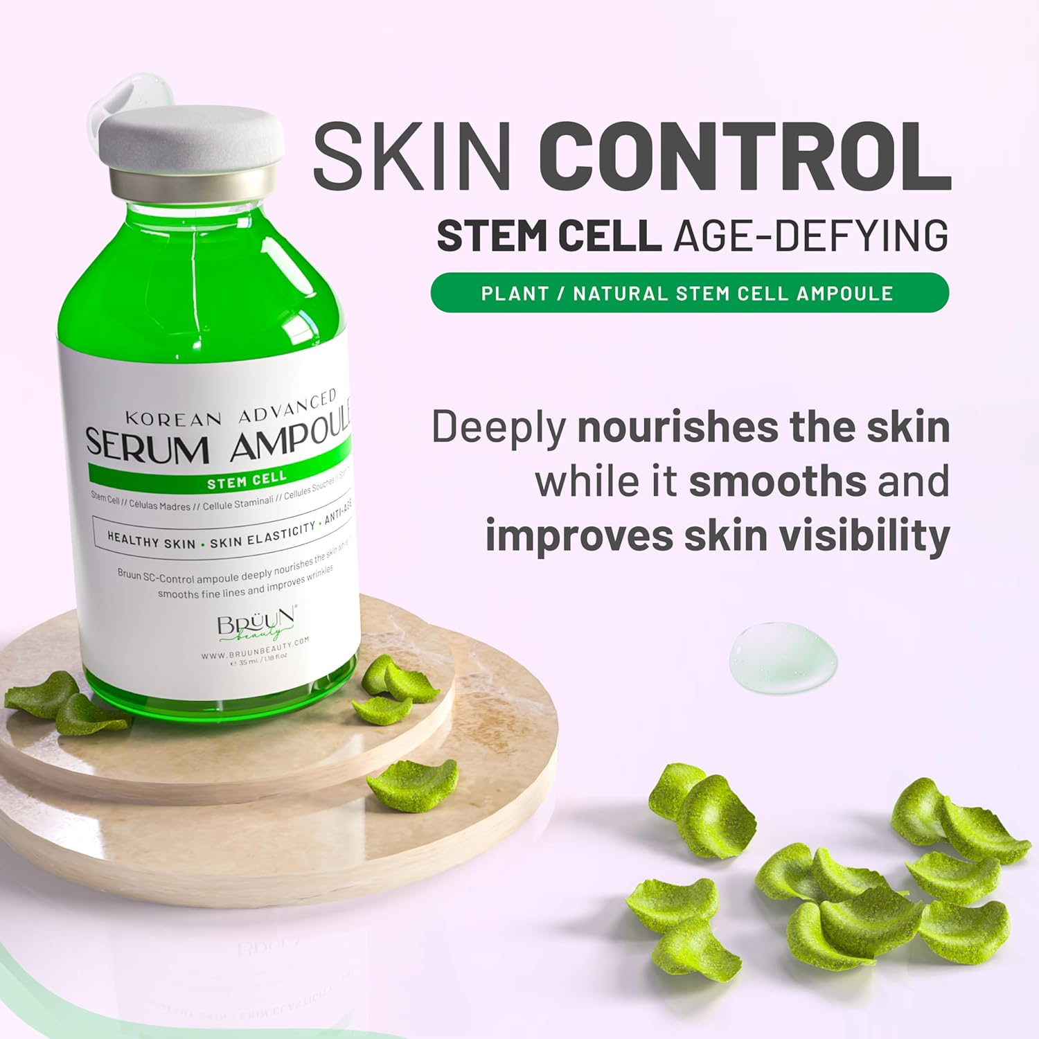 BR&Uuml;UN SC - Control Stem Cell Ampoule - Micro Needling Korean Serum Booster for Face and Body to Use with and without Derma Pen Microneedling Skin Care Serum 1.18 Fl.Oz image number 3