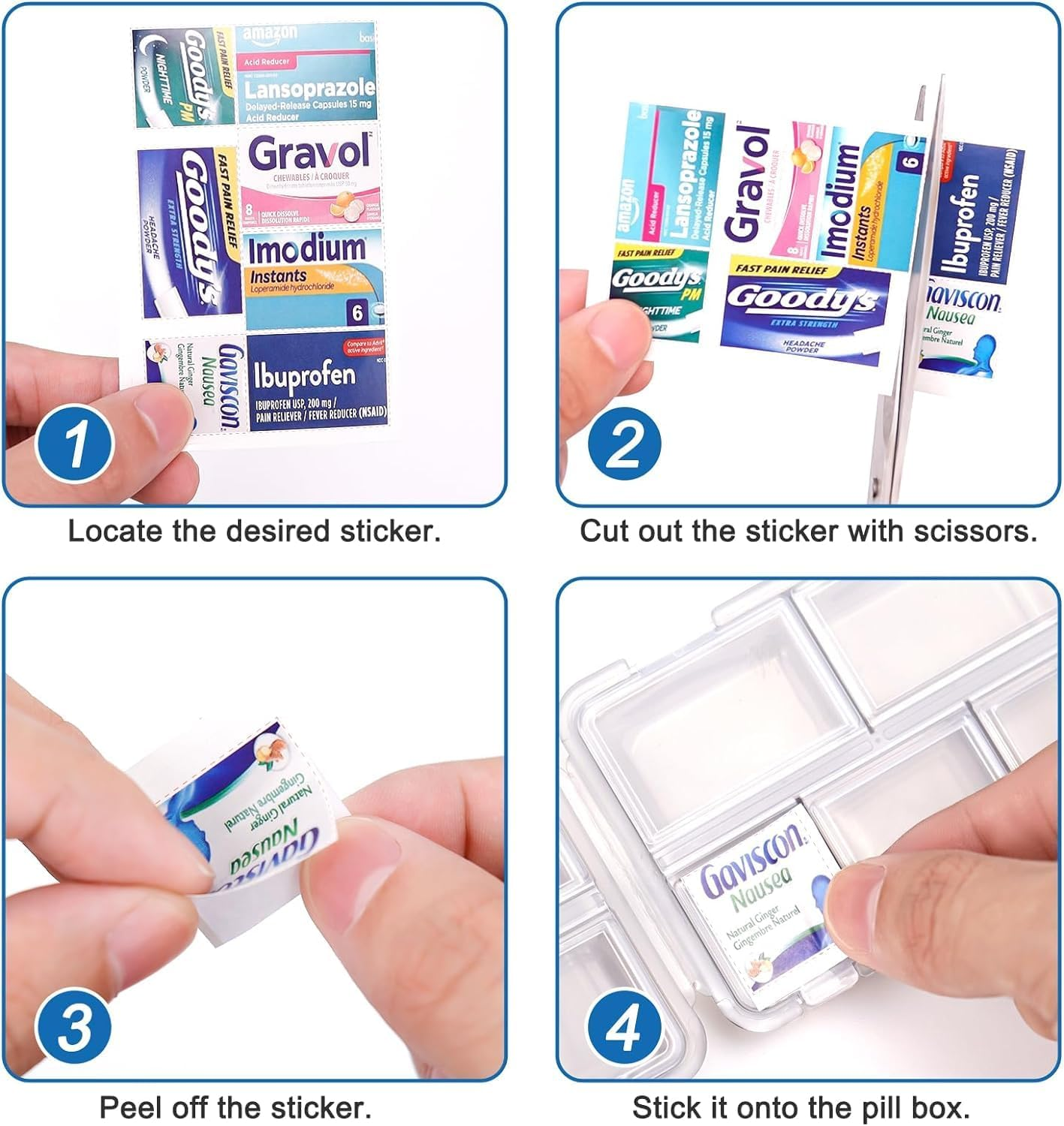 DIY Pocket Pharmacy with Medicine Labels Travel Daily Pill Container Mini Medication image number 5