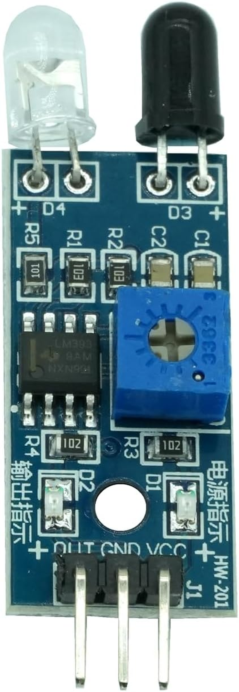 DIGISHUO 10 Pieces IR Infrared Obstacle Avoidance Sensor Module | 3-Wire Reflective Photoelectric Sensor Module | Compatible with Arduino/Raspberry Pi 3/Smart Car Robot image number 2