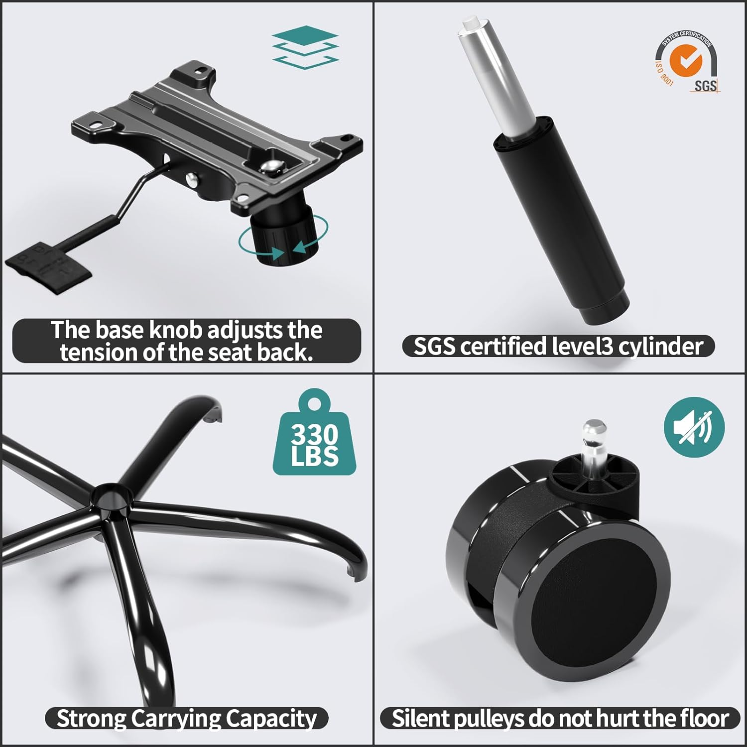 TRALT Ergonomic Office Chair - Office Chair with Adjustable Lumbar Support & 2D Flip-Up Arms Comfortable 330 LBS Gaming Chair - Home Mesh Desk Chairs Swivel Task Chair High Back for Long Hours (Black) image number 3