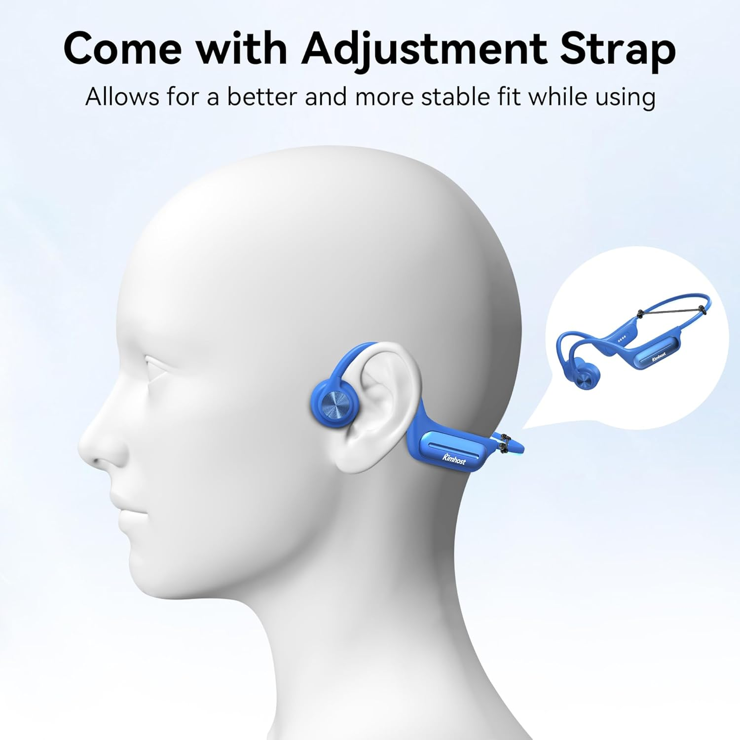 Bone Conduction Headphones-Ip68 Swimming Headphones,Bone Conduction Earbuds with MP3 Mode 32GB Memory up to 8 Hours Playtime Bluetooth 5.3 Running Headphones Secure Fit for Underwater (Light Blue) image number 1