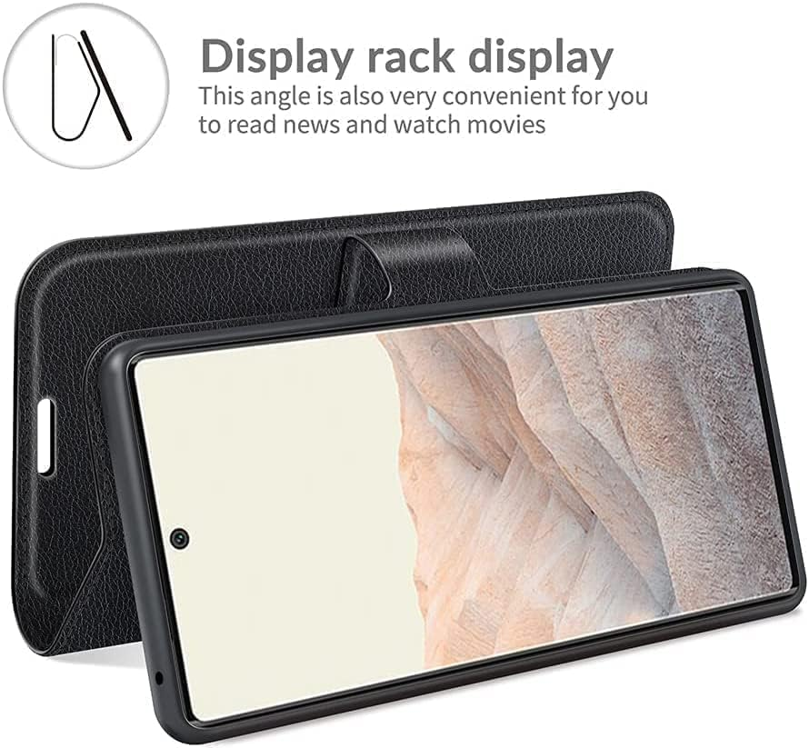 T Tersely Wallet Case Cover for Samsung Galaxy S24 FE 5G (2024), Premium Protective PU Leather Flip Magnetic Case with Card Slots Stand Feature - Black image number 3