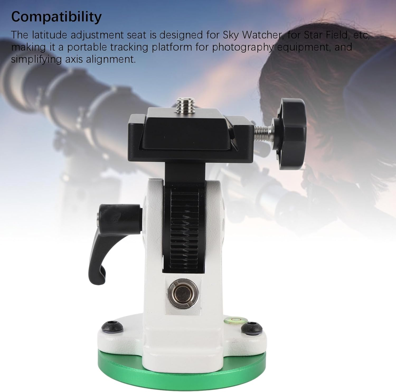 Jiawu Aluminum Alloy Star Adventurer Latitude (EQ) Base, Astronomy Telescope Accessory, Equatorial Mount for Portable Nightscapes, Time-Lapse and Panoramas, 90 Degree Adjustment image number 1