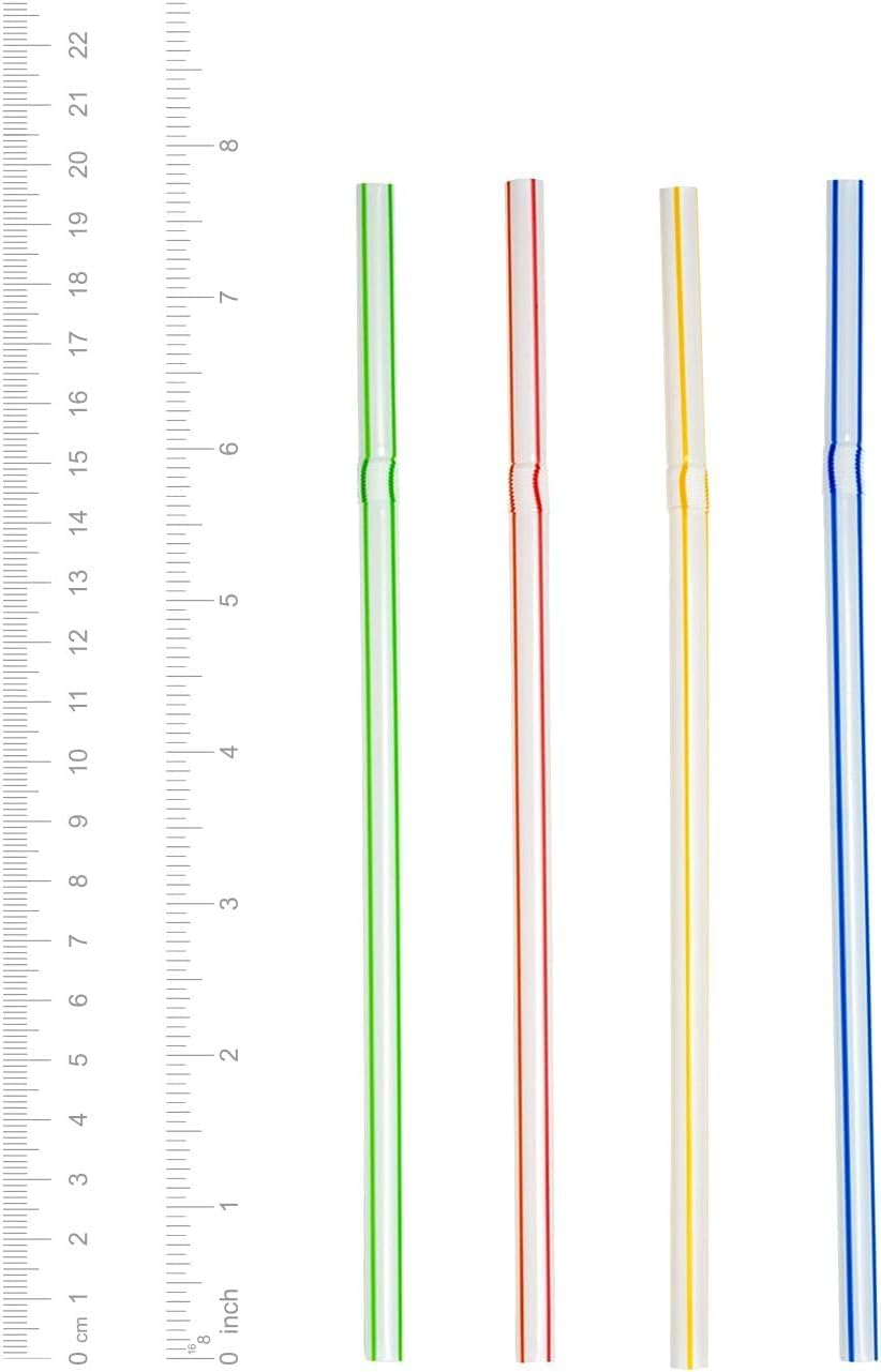 600 Pcs Reusable Straws, 20Cm Long, Multiple Colors Straws,Stripes Multiple Colors Straws,Suitable for Party, Various Drinks, Juice, Milk, Tea image number 4