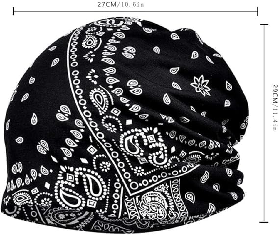 3 PCS Women'S Summer Beanie for Men Hat Boho Hats Adult Dwarf Hats, Baggy Slouchy Beanie Chemo Hat Cap Slouchy Snood Hat Cancer Headwear image number 6