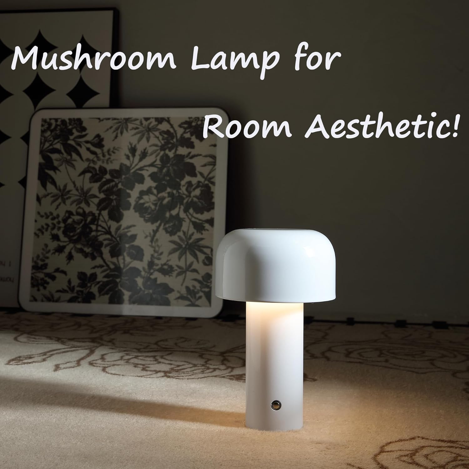JX-003 Modern Mushroom-Shaped Table Lamp with Portable Touch Dimmer, Rechargeable LED Night Light with 3 Brightness Levels, Bedside Lamp for Indoor or Outdoor Use, image number 2