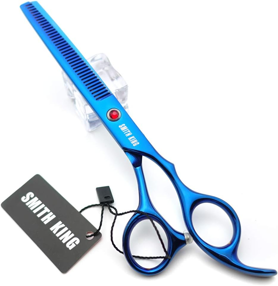 7.0 Inches Professional Hair Cutting Thinning Scissors Set with Razor (Blue) image number 2