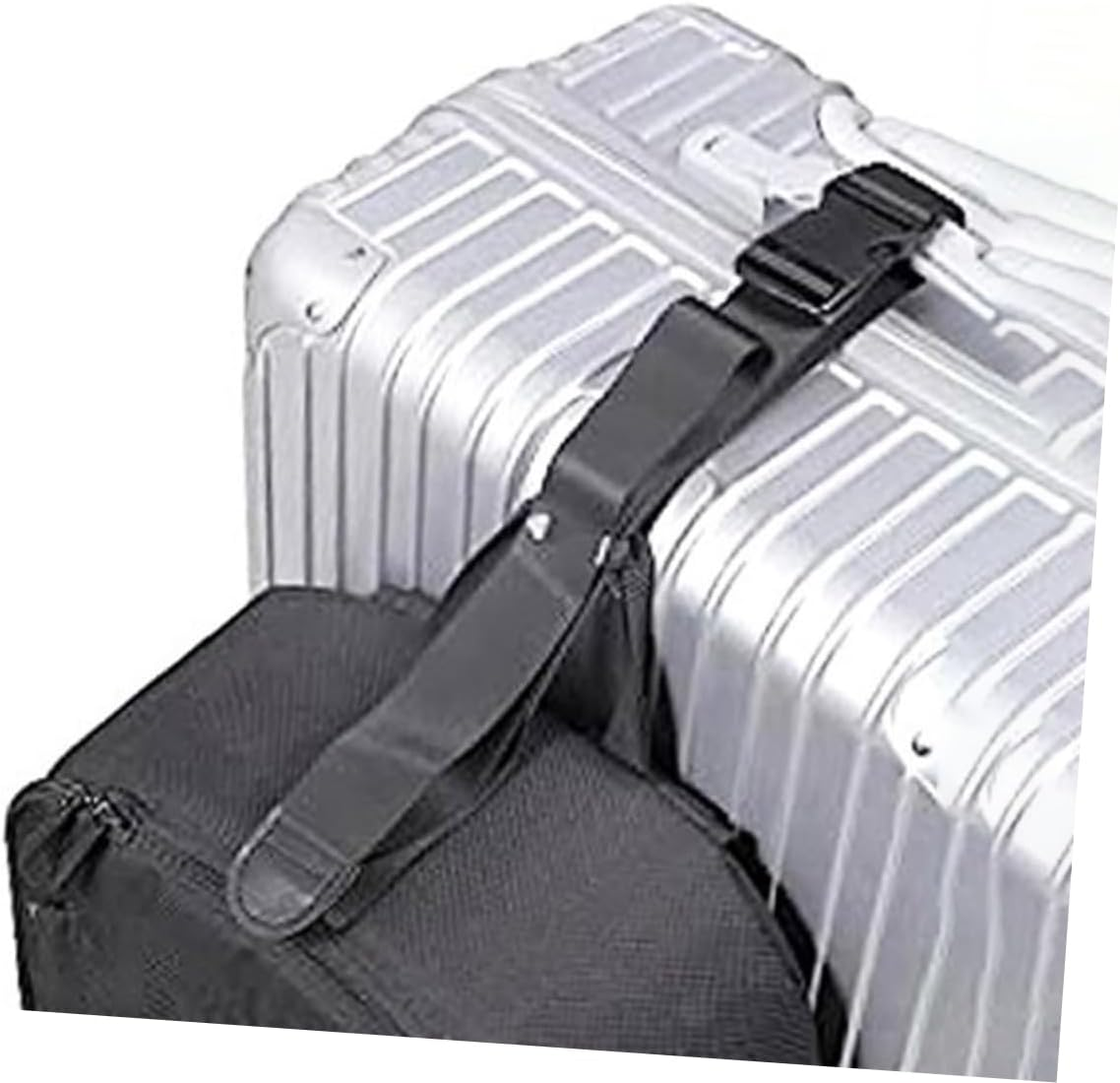 TEMPNAP Adjustable Luggage Connector Strap Lightweight Travel Straps for Suitcases High-Strength Buckle Prevents Detachment Space-Saving Travel Accessories Black Long Short image number 3