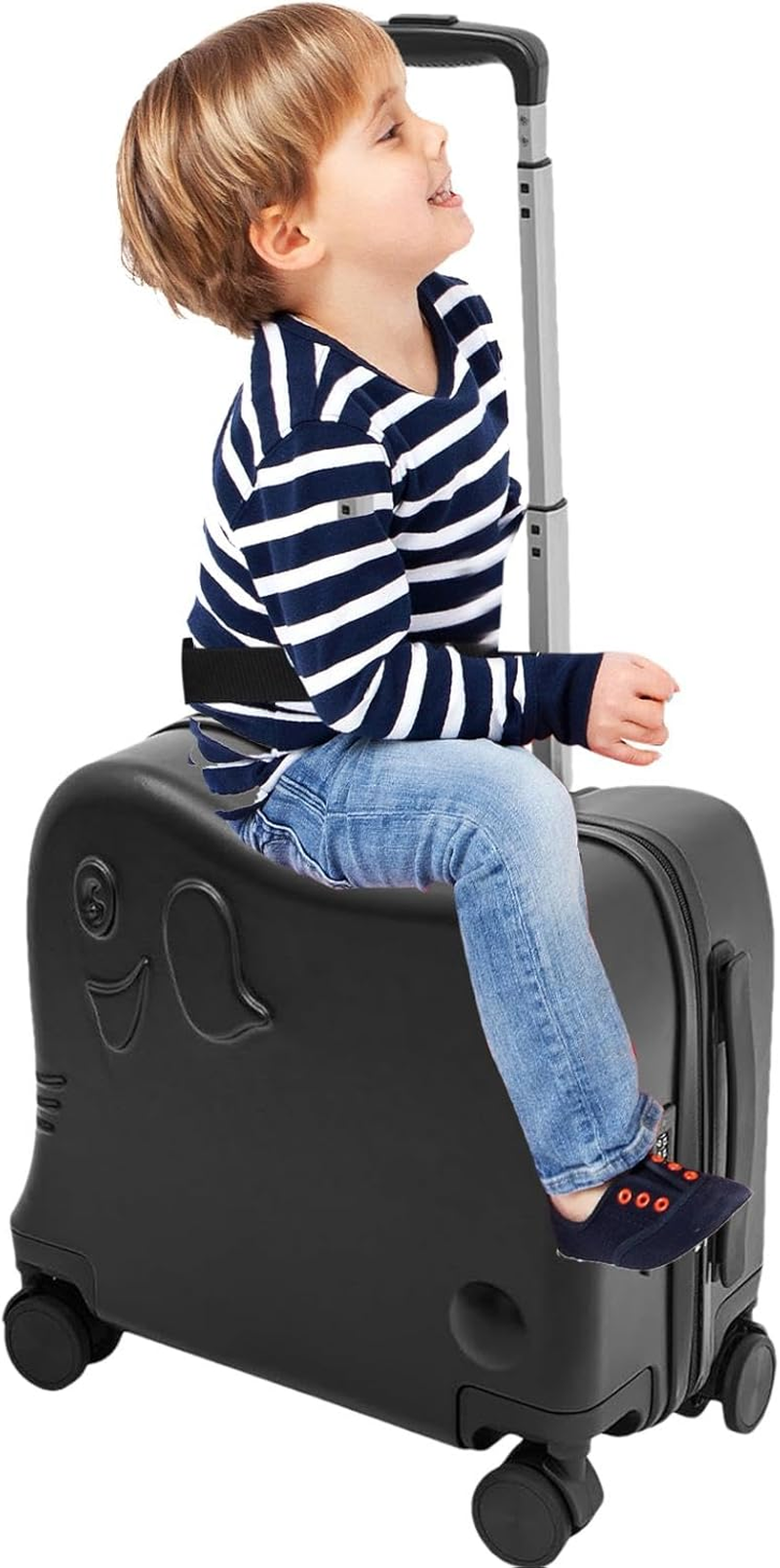 Kids Carry on Luggage with Wheels, Multipurpose Kids Rolling Luggage, Kids Carry on Suitcase, Toddler Carry on Luggage, Cute Children Suitcase, Kids Cabin Luggage for Kids, Boys, Girls - Black image number 2