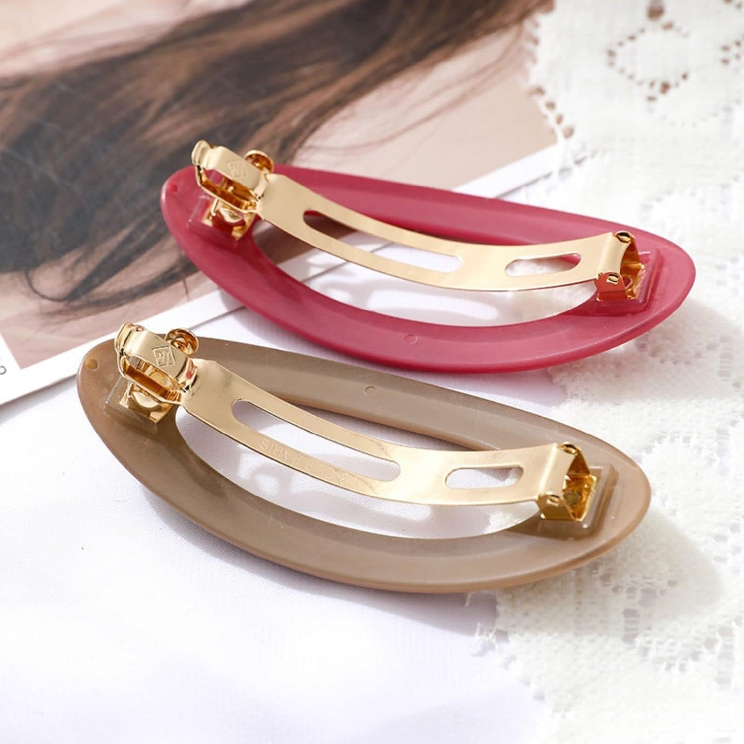 Large Hair Clips for Women Matte Ellipse for Thin Hair French Hair Clip Cute Hair Styling Clips Non-Slip Strong Hold Vintage Hair Accessories Gifts for Women Girls image number 6