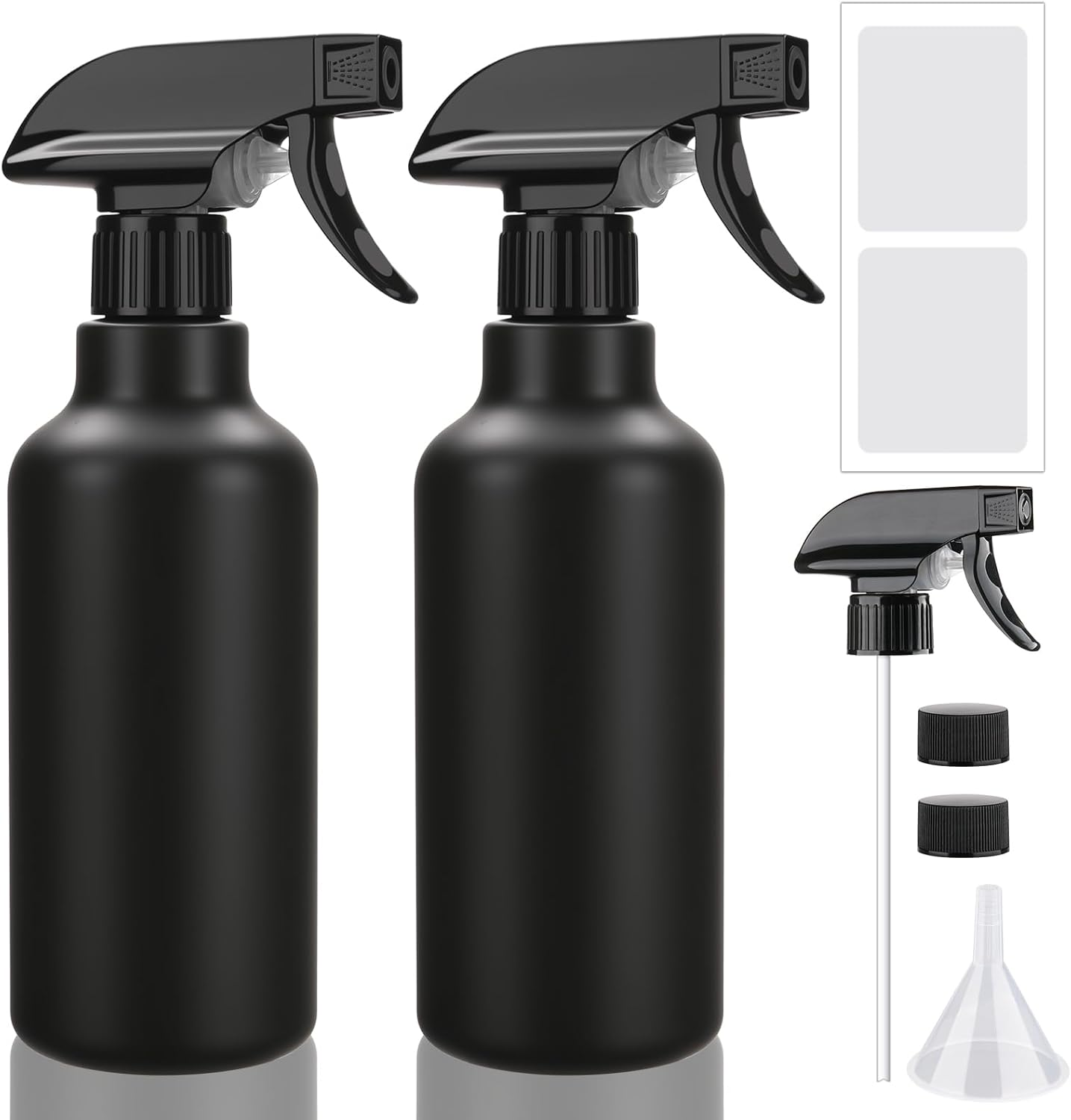 Plastic Spray Bottle 16.9Oz Empty Spray Bottles Refillable Container Trigger Sprayer for Cleaning Solutions, Water, Plants, Pet, Essential Oils, Hair, 2 Pack (Gradient)
