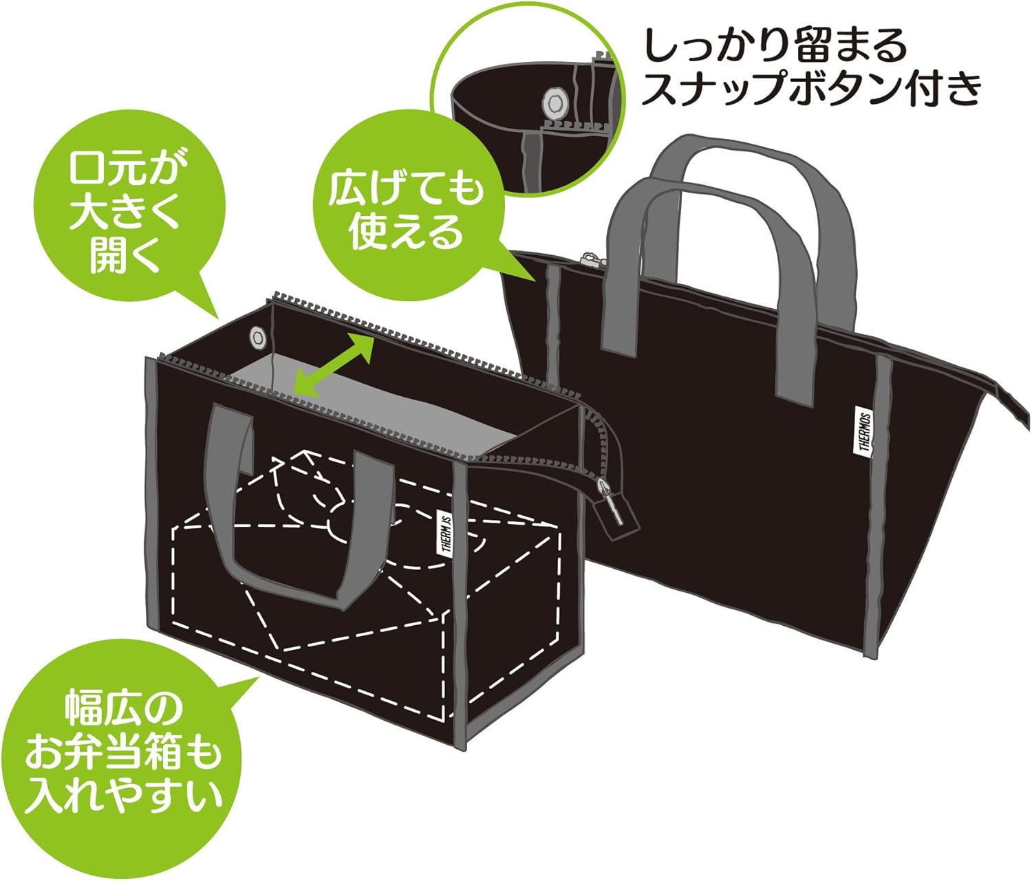 Thermos RFC-002 BK Insulated Lunch Bag, 2 L, Black image number 1