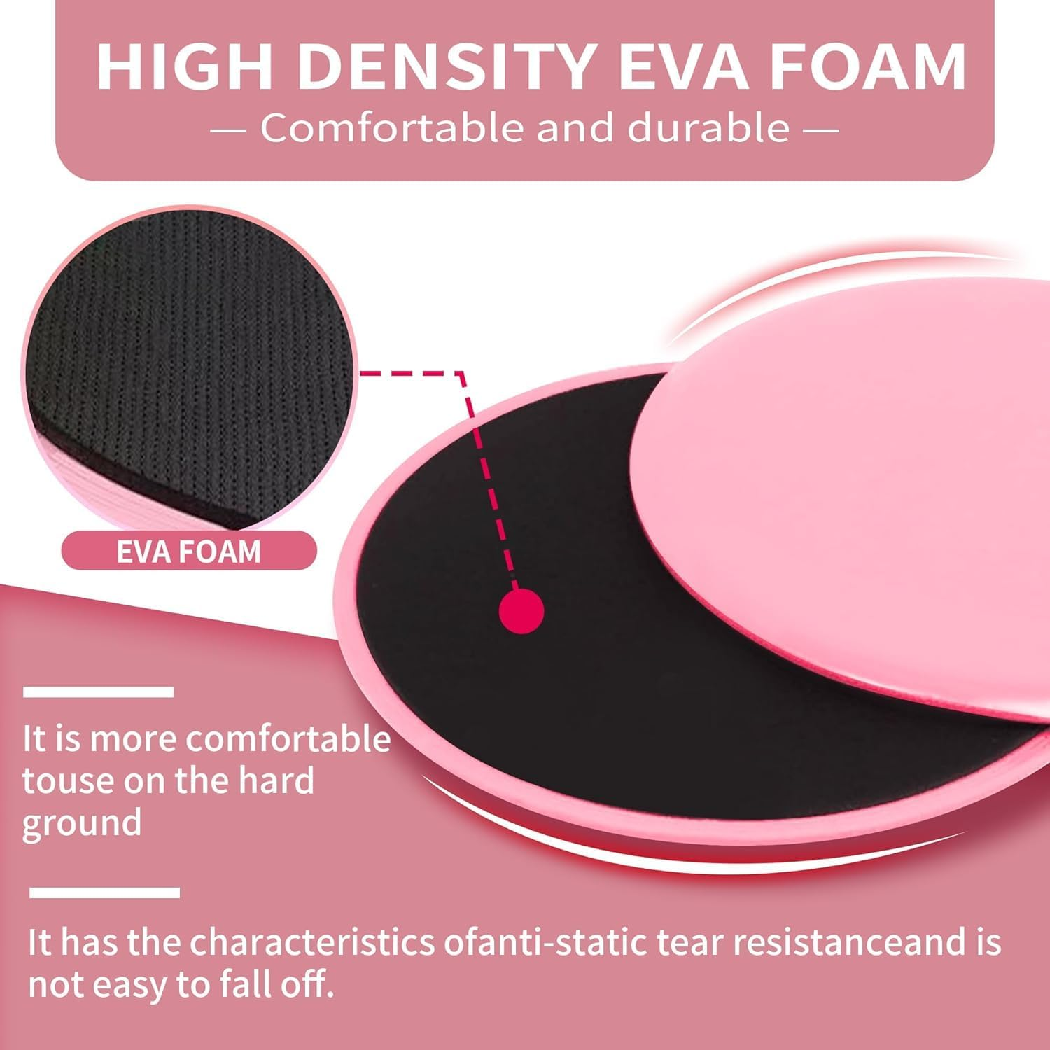 2 Pair Exercise Core Sliders, Yoga Pilates Gliding Disc, Sliders for Working Out Gliding Disc Liders Exercise Fitness Sliders, Fitness Home Gym Stretch Double Sided Sliding Plates image number 4