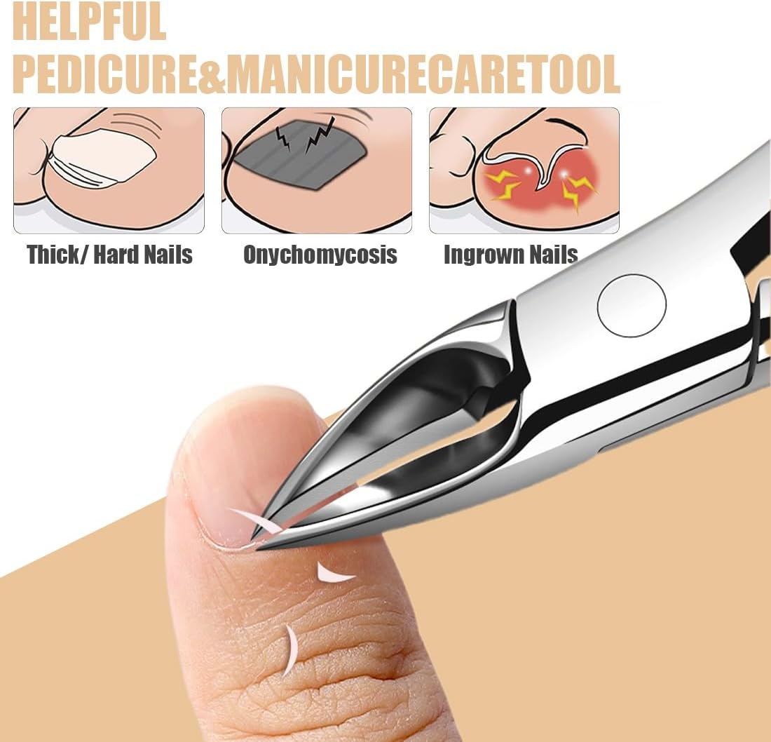 Precision Nail Scissors, Nail Scissors, Toenails, Non-Slip Nail Clippers for Strong Toenails and Fingernails, White image number 5