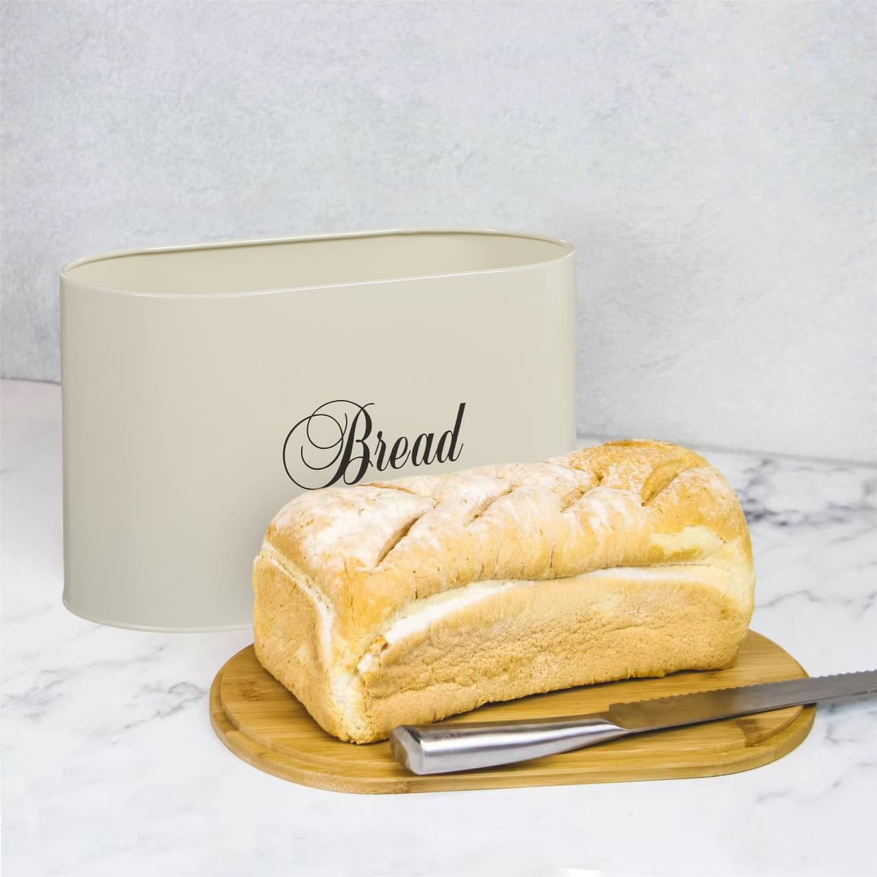 SOQ Kitchen Bread Bin with Bamboo Chopping Board Lid image number 5