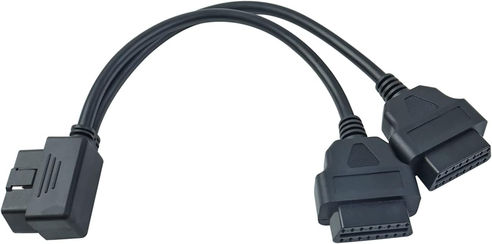OBD2 Right Angle Splitter Y Cable Male Splitter to 2 Female Extension Cable 30Cm/12