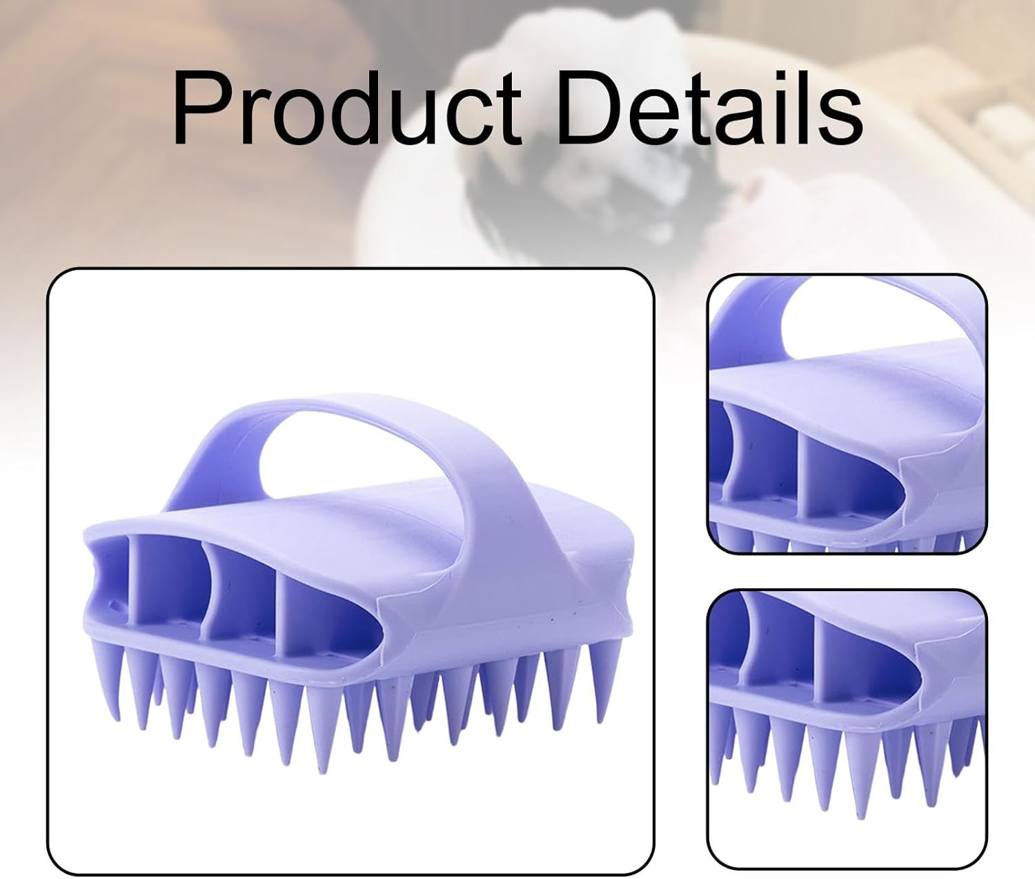 TENOL Scalp Massage Shampoo Brush, Scrubber for Washing Hair, for Men Women Comfortable Scalp Massage Comb, Soft Silicone Bristles, Violet
