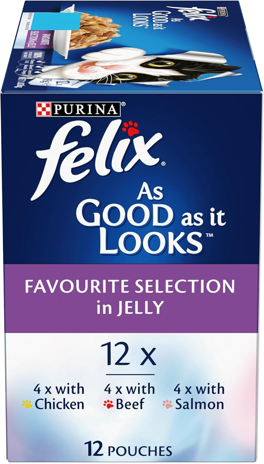 Felix as Good as It Looks Favourite Selection in Jelly Wet Cat Food, 85 G (Pack of 12)