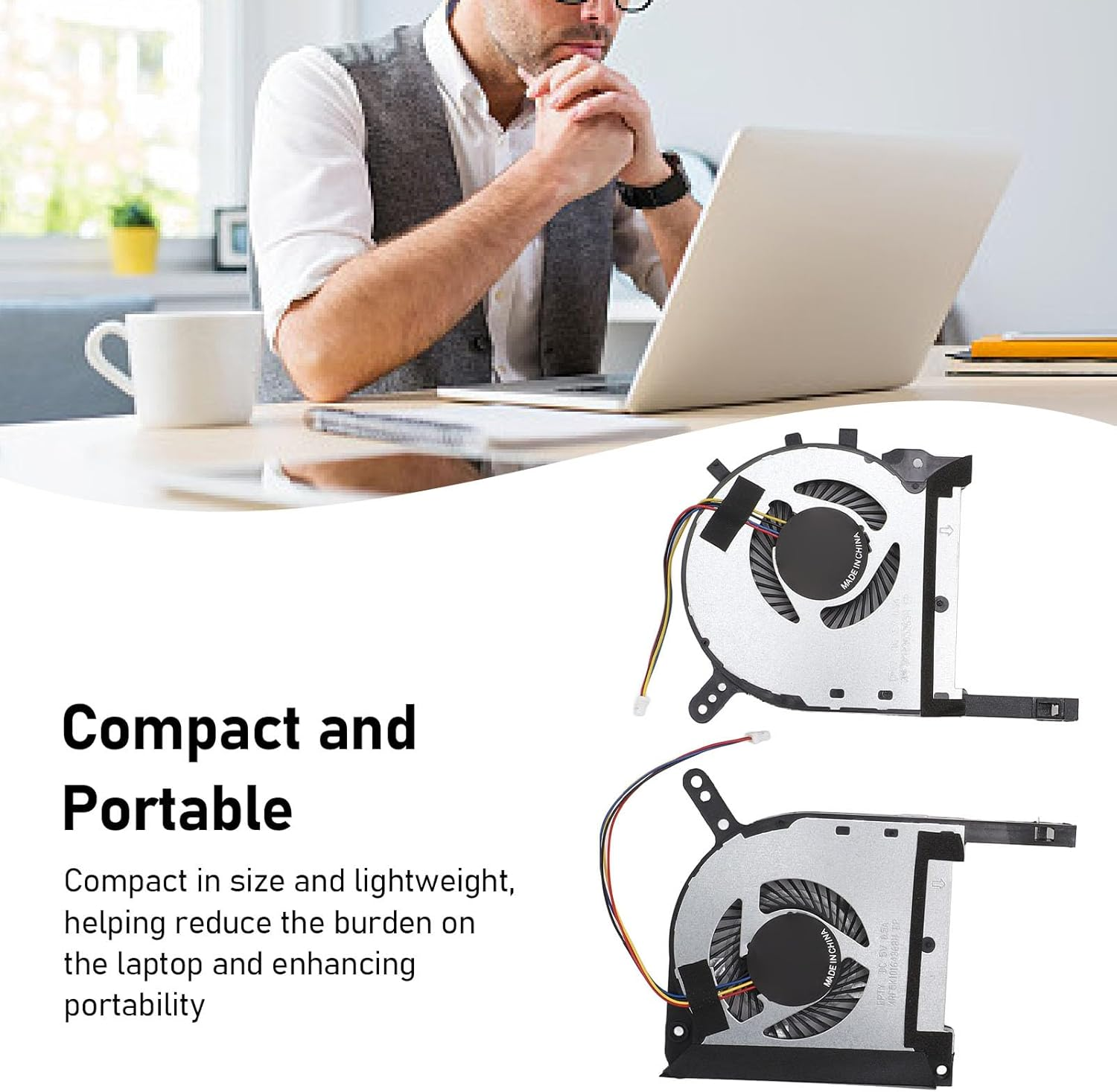 Laptop Replacement Cooling Fan, 4 Pin Aluminum Alloy Cooling Fan for for TUF Gaming FX505DT FX505 FX95 FX705DU FX705DT FX95G FX86 ZX86 FX86FE FX86SM FZ86F FX95D (CPU and GPU) image number 6