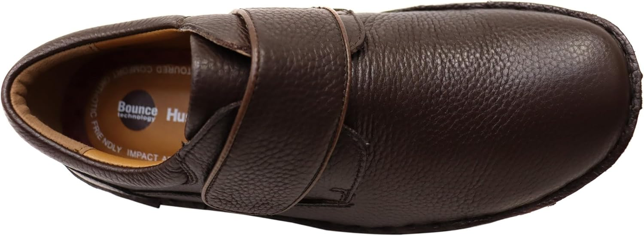 Hush Puppies Mens Bloke Brown Leather Extra Wide Slip on Work Dress Shoes 8.5 EEE (Extra Extra Wide)