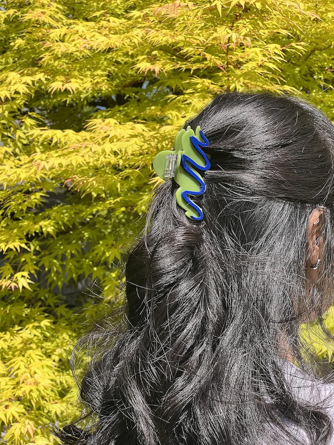 Two Oh One Hair Claw Clip Squiggly Cellulose Accetate Strong Hold Women'S Accessory for All Hair Types, Wild Berry