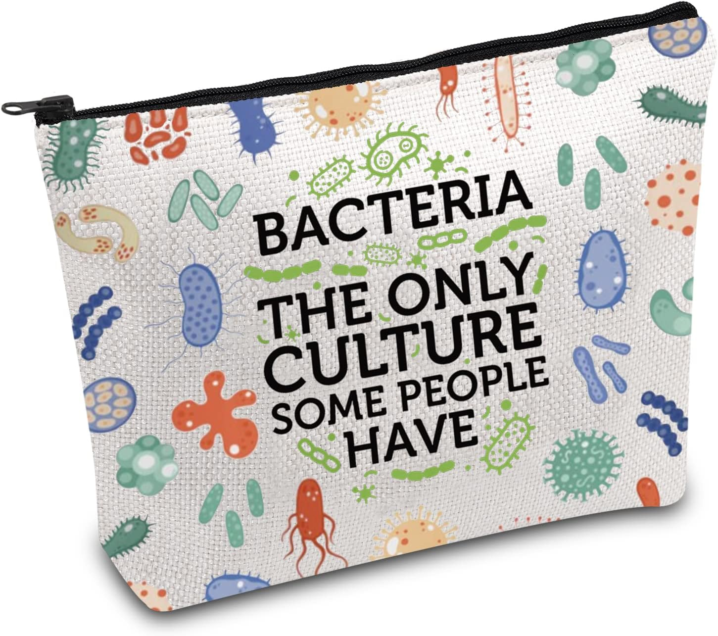 Biology Teacher Gift Microbiogist Survival Kit Med School Gift Germaphobe Gift Biology Science Makeup Bag Graduation Gift, White, Bacteria Uk image number 2