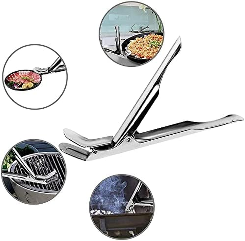 Grid Gripper, Stainless Steel Grill Gripper, BBQ Universal Grate Lifter, Grill Grid Lifter, Hot Plate Tongs, Cooking Gripper, BBQ Accessories,Grill Grate Lifter Tool image number 3