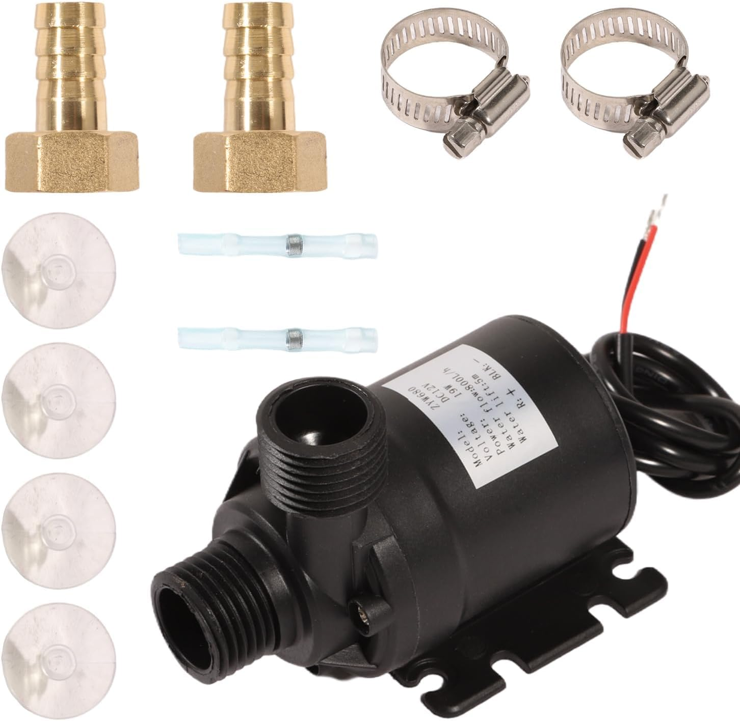 Submersible Water Pump DC 12V Brushless Pump 800L/H 5M Lift Low Noise, with Ceramic Core, for Aquarium Fountain Pond Hydroponics Solar System image number 4