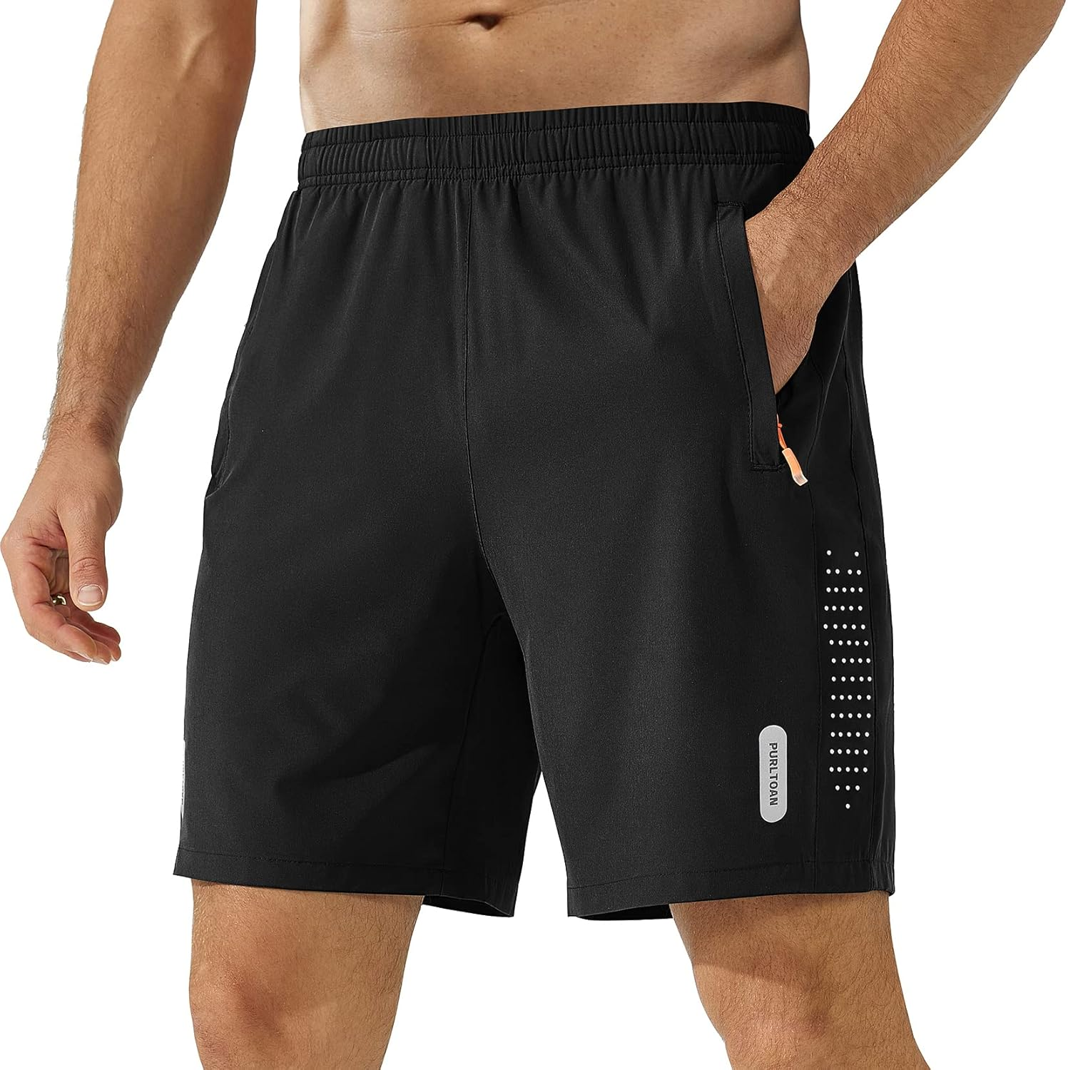 Zoofly Gym Shorts for Men Quick Dry Fitness Sports Running Shorts Mens Soft Breathable with Zip Pockets